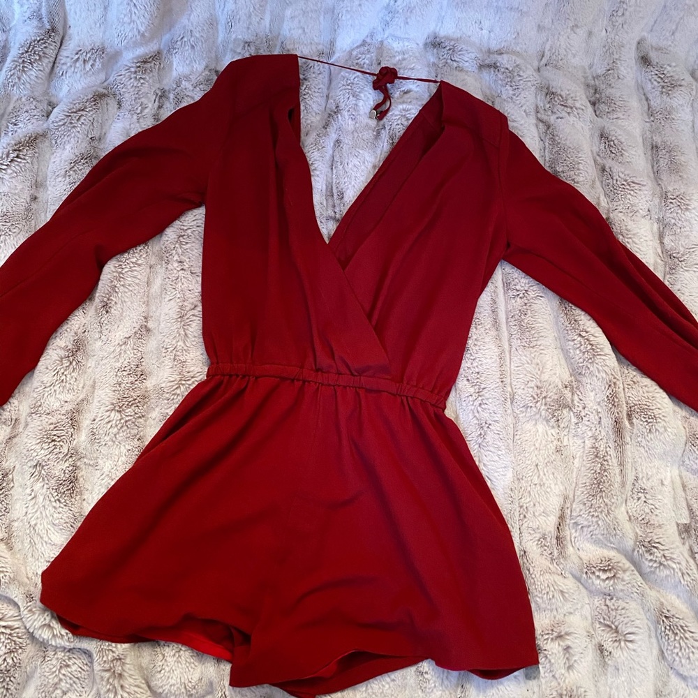 Dark red romper